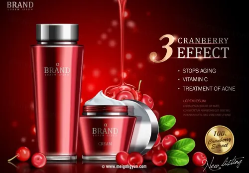 红色系化妆品广告模板 Cosmetic Ads Template02