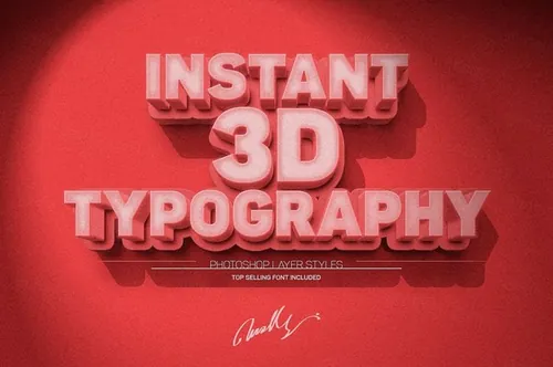 3D磨砂风格文本效果3D Text Effect