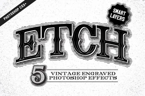 经典的Photoshop图层样式 Etch Vintage