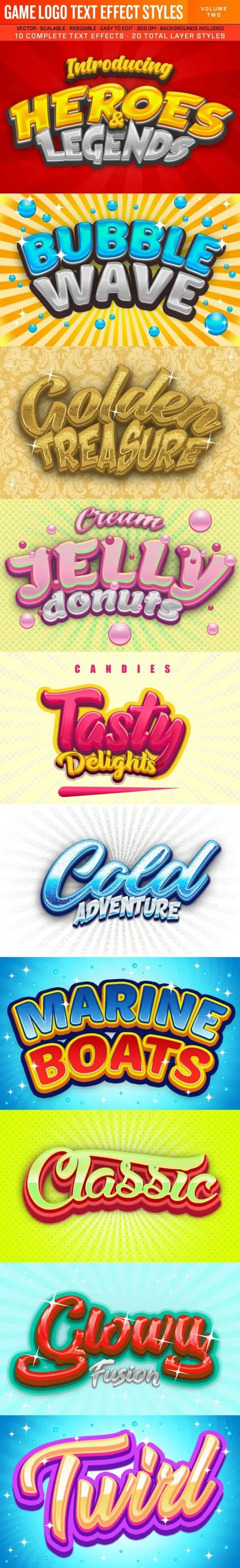 游戏徽标文本效果样式Game Logo Text Effect