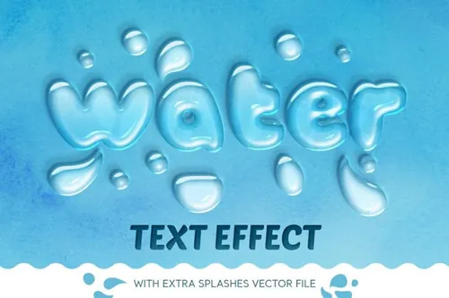 水滴文本图层样式 WATER TEXT EFFECT