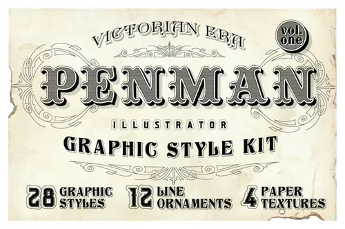 复古图形风格的工具包 Penman Vintage