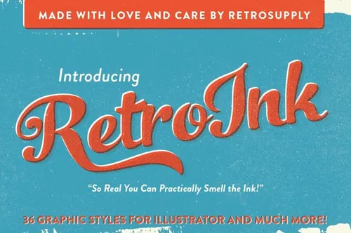 经典图层样式纹理效果 RetroInk  71 Retro