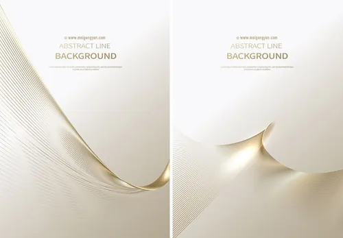 金色科技感抽象线条光感条纹AI矢量背景Line vector background 10