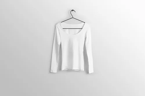 女士低圆领修身长袖T恤服装设计样机提案PSD模板 Mockup of different clothing