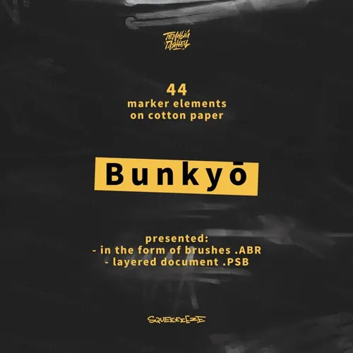 纸张油漆油墨笔触马克笔笔画PS笔刷素材合辑 Bunkyo /
