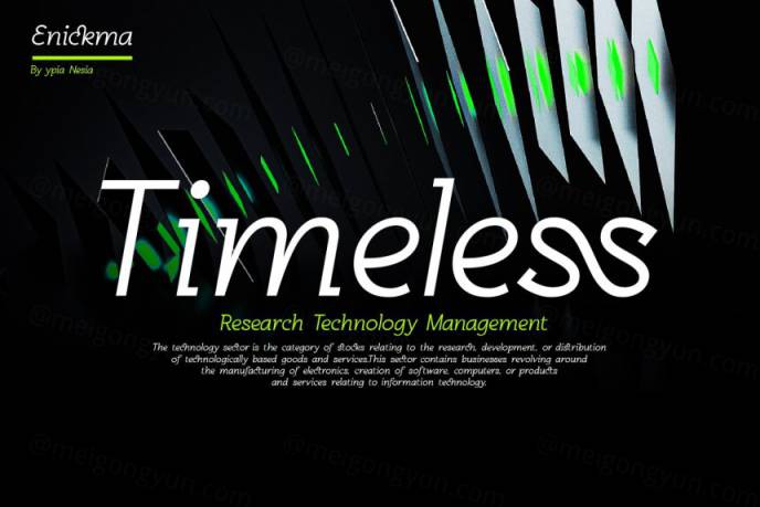 未来派打字机科幻电影音乐游戏斜体英文衬线字体 Enickma - Techno Typewriter