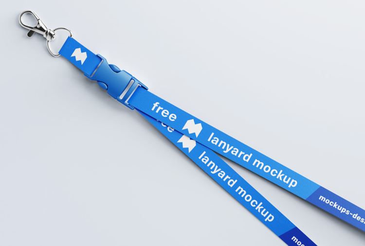 工作证员工牌挂绳吊绳品牌VI设计提案样机PSD模板 Lanyard mockup / 15mm