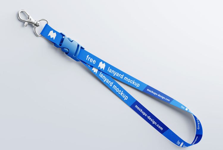 工作证员工牌挂绳吊绳品牌VI设计提案样机PSD模板 Lanyard mockup / 15mm