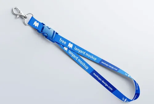 工作证员工牌挂绳吊绳品牌VI设计提案样机PSD模板 Lanyard mockup / 15mm