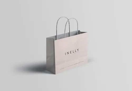 纸袋购物袋包装品牌贴图样机模板 Shopping Bag (Paper) Mockup