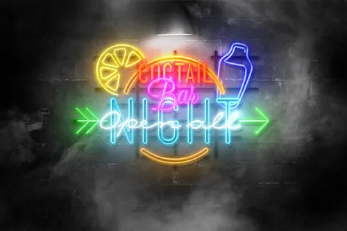 Free Neon Mockup Styles