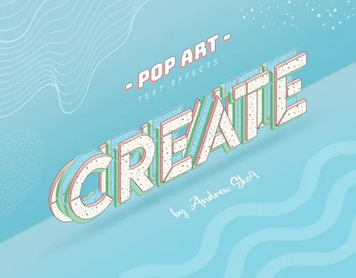 卡通波普风POP促销立体字文本特效PSD模板 Sliced Pop Art - Text Effects