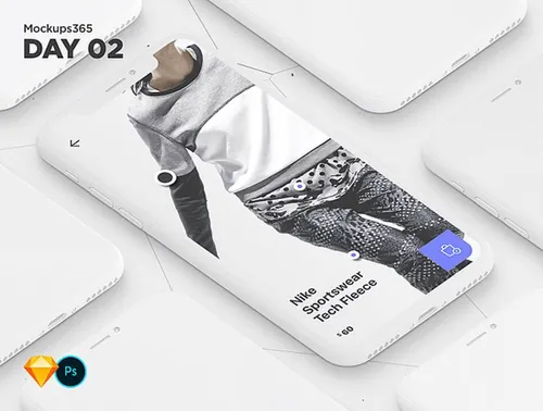 iphone X苹果手机显示设备贴图样机透视图模型Mockups 02