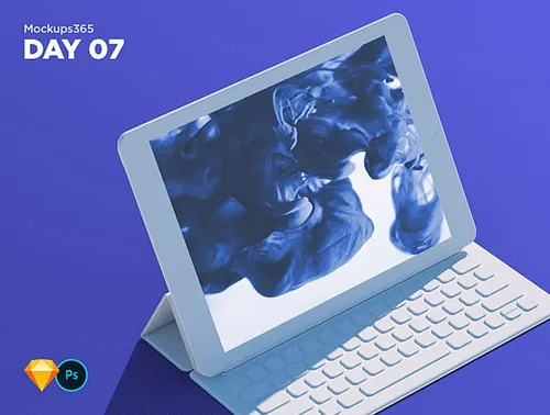 iPad Pro苹果平板电脑显示设备贴图样机透视图模型Mockups 07