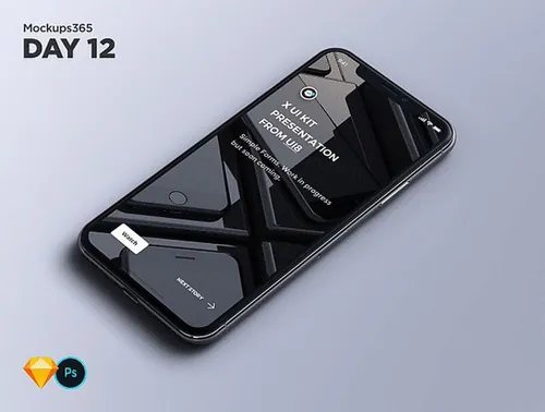 iphone X苹果手机显示设备贴图样机透视图模型Mockups 12