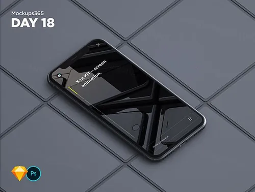 iphone X苹果手机显示设备贴图样机透视图模型Mockups 18