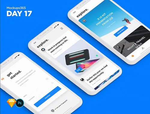 iphone X苹果手机显示设备贴图样机透视图模型Mockups 17