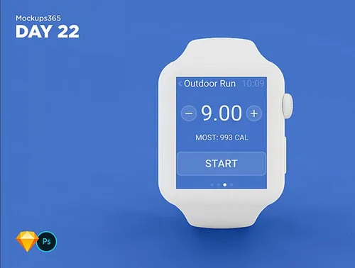 Apple iWatch苹果智能手表显示设备贴图样机透视图模型Mockups 22