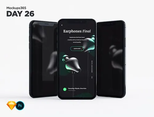 iphone X苹果手机显示设备贴图样机透视图模型Mockups 26