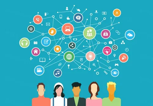 计算机网络业务通信概念抽象界面图标矢量设计素材Business communication