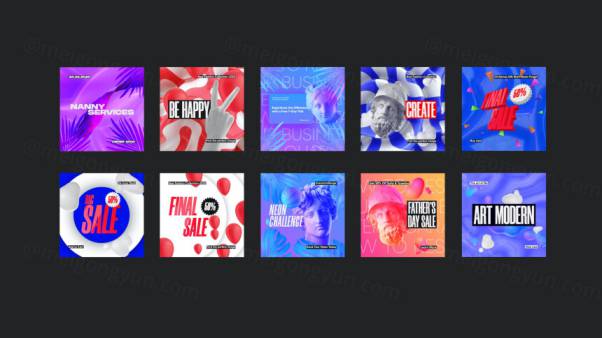 时尚艺术风格的社交媒体模板（PSD）