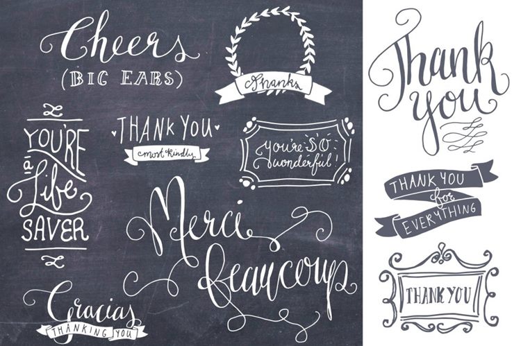 感谢祝福语矢量PS叠层素材 Thank You Photos