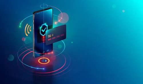 2.5D等距设计风格移动钱包电子银行在线信用卡支付概念矢量插画