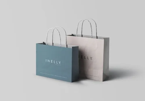 纸袋购物袋包装品牌贴图样机模板 Shopping Bag (Paper) Mockup