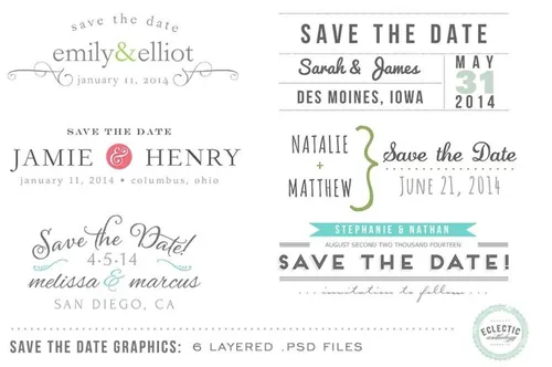 Save the Date Overlays Layered .psd