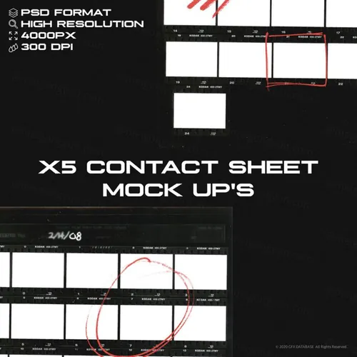 复古仿旧艺术胶卷照片展示纹理样机素材 X5 Contact