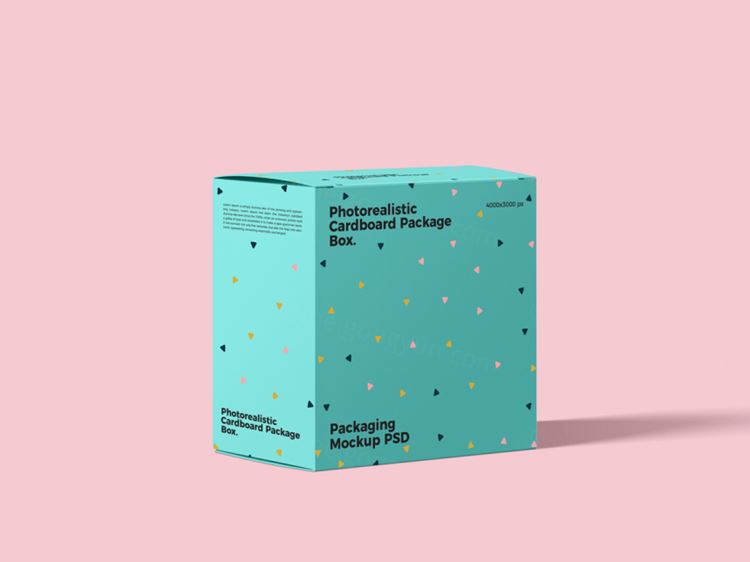 Photorealistic Cardboard Package Box Mockup PSD