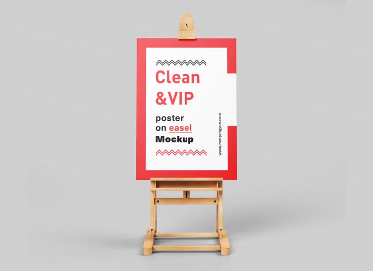 画板/架子上的海报贴图展示模版 Poster on easel mockup