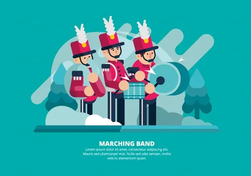 乐队演奏矢量插图Marching Band Illustration