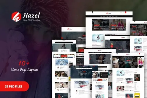 个人博客UI设计PSD模板合集 Hazel – Personal Bl