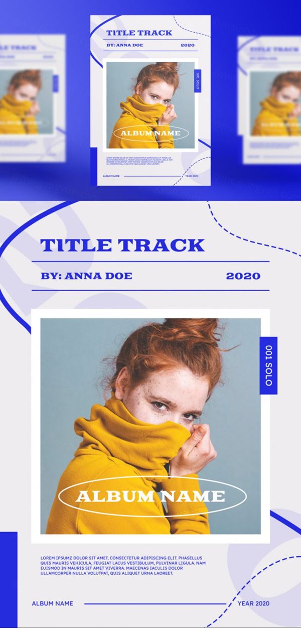 欧美音乐人艺人新媒体宣传海报PSD模板素材 Instagram posts collection for musician