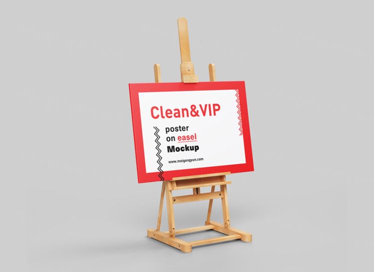 画板/架子上的海报贴图展示模版 Poster on easel mockup