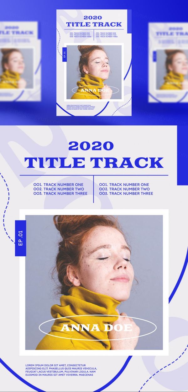 欧美音乐人艺人新媒体宣传海报PSD模板素材 Instagram posts collection for musician