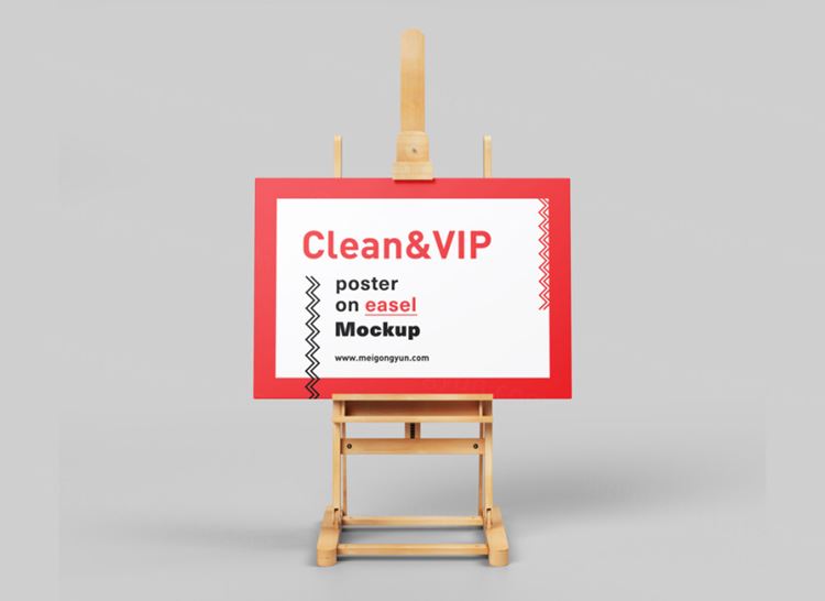 画板/架子上的海报贴图展示模版 Poster on easel mockup