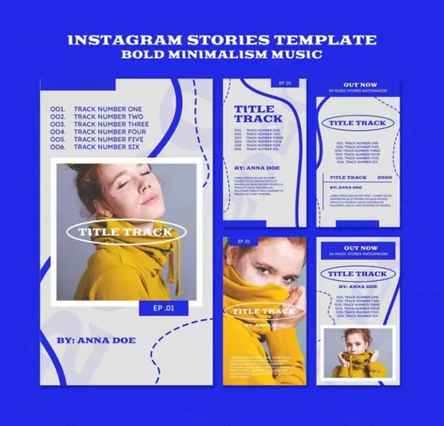 欧美音乐人艺人新媒体宣传海报PSD模板素材 Instagram posts collection for musician