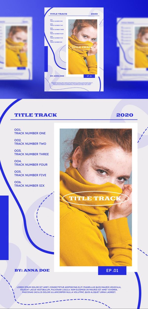 欧美音乐人艺人新媒体宣传海报PSD模板素材 Instagram posts collection for musician