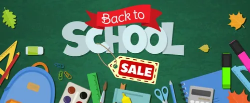 开学季促销矢量海报Back to school sale horizontal banner