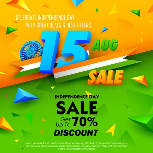 印度国旗三色促销海报illustration of Independence Day
