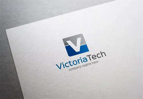 创意字母V标志Logo模板 Victoria-Tech-Letter-V-Logo
