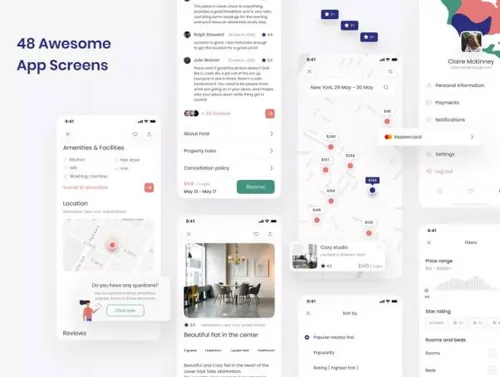 酒店预订移动App应用UI套件