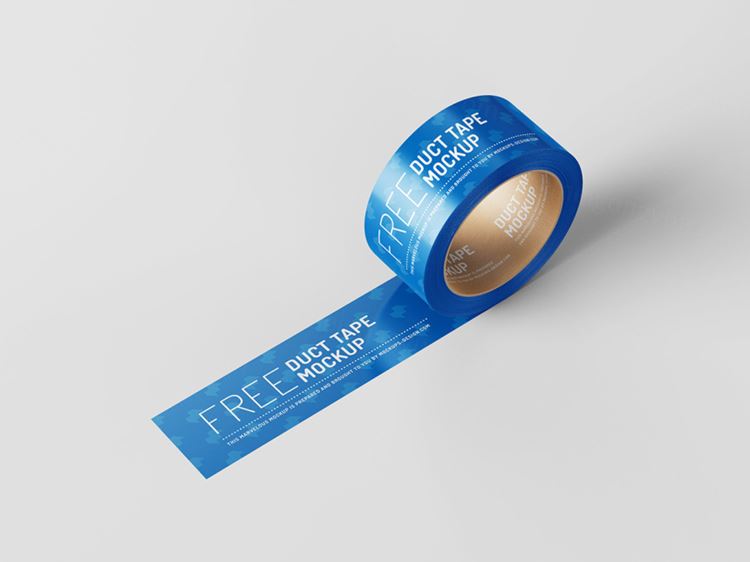 封箱带胶带品牌设计提案样机PSD模板 Duct Tape Mockup