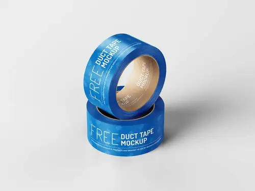 封箱带胶带品牌设计提案样机PSD模板 Duct Tape Mockup 样机模版