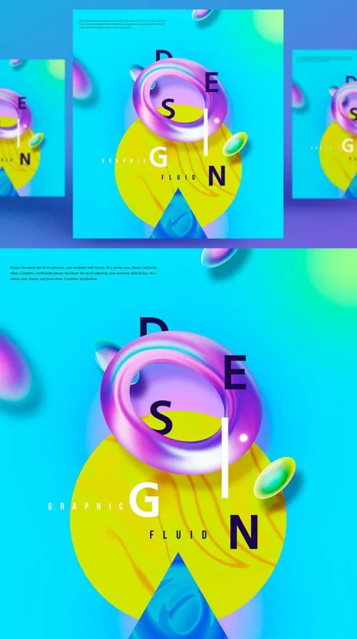 彩色创意时尚艺术流动渐变抽象空间海报高清背景PSD设计素材