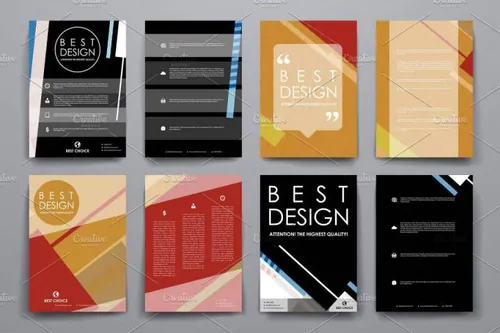 indesign调出-indesign排版模板抽象图形的画册 Set of Abs