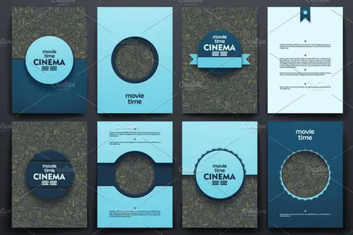 indesign 模版-indesign排版模板电影院画册 Cinema broch